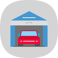 garage vlak kromme icoon vector