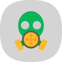 gas- masker vlak kromme icoon vector