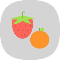 fruit vlak kromme icoon vector