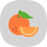 sinaasappels vlak kromme icoon vector