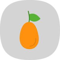 Kumquat vlak kromme icoon vector