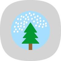 sneeuw wereldbol vlak kromme icoon vector