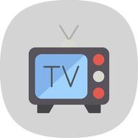 TV vlak kromme icoon vector