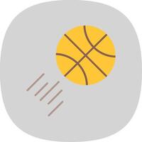 basketbal vlak kromme icoon vector