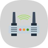 Wifi router vlak kromme icoon vector