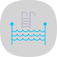 zwemmen zwembad vlak kromme icoon vector