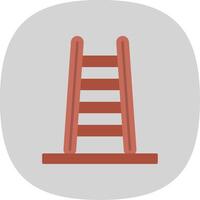 stap ladder vlak kromme icoon vector