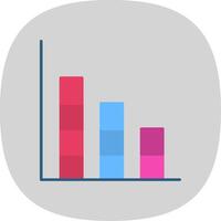 bar diagram vlak kromme icoon vector