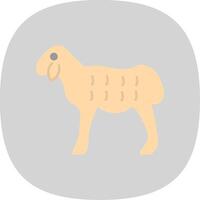 schapen vlak kromme icoon vector