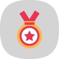 medaille vlak kromme icoon vector
