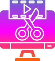 video editor glyph helling icoon vector