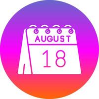 18e van augustus glyph helling cirkel icoon vector