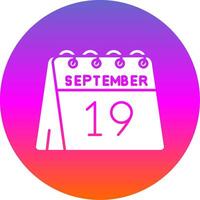 19e van september glyph helling cirkel icoon vector