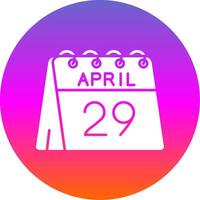 29e van april glyph helling cirkel icoon vector