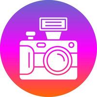 camera glyph helling cirkel icoon vector