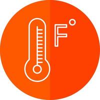 Fahrenheit graden lijn rood cirkel icoon vector