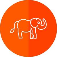 olifant lijn rood cirkel icoon vector