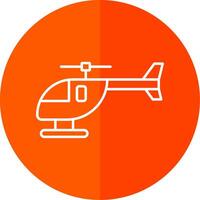 helikopter lijn rood cirkel icoon vector