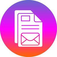 e-mail glyph helling cirkel icoon vector