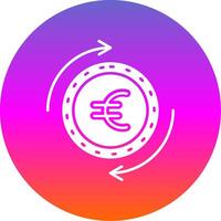 euro glyph helling cirkel icoon vector