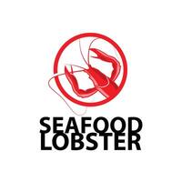 zee dier kreeft logo ontwerp vector minimalistische wijnoogst retro gemakkelijk sjabloon merk van marinier aquacultuur en voedsel Product