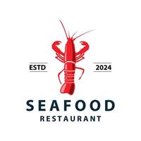 zee dier kreeft logo ontwerp vector minimalistische wijnoogst retro gemakkelijk sjabloon merk van marinier aquacultuur en voedsel Product