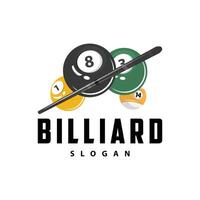 biljart logo minimalistische ontwerp bal en stok symbool illustratie sjabloon vector