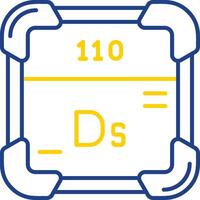 darmstadtium lijn twee kleur icoon vector