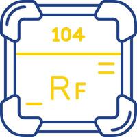 rutherfordium lijn twee kleur icoon vector