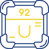 uranium lijn twee kleur icoon vector