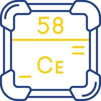 cerium lijn twee kleur icoon vector