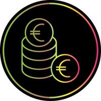 euro lijn helling ten gevolge kleur icoon vector