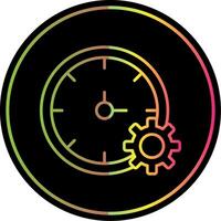 tijd beheer lijn helling ten gevolge kleur icoon vector