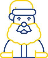 de kerstman claus lijn twee kleur icoon vector