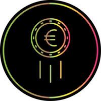 euro teken lijn helling ten gevolge kleur icoon vector