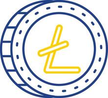 litecoin lijn twee kleur icoon vector