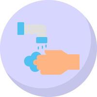 het wassen handen vlak bubbel icoon vector