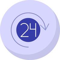 Open 24 uren vlak bubbel icoon vector