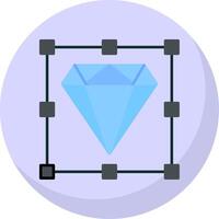 diamant vlak bubbel icoon vector