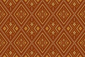 oranje jaargangen kruis steek traditioneel etnisch patroon paisley bloem ikat achtergrond abstract aztec Afrikaanse Indonesisch Indisch naadloos patroon voor kleding stof afdrukken kleding jurk tapijt gordijnen en sarong vector