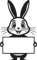 ai gegenereerd Pasen konijn met een teken illustratie vector
