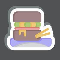 sticker Hamburger. verwant naar picknick symbool. gemakkelijk ontwerp bewerkbaar. gemakkelijk illustratie vector