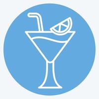 icoon martini. verwant naar cocktails, drankje symbool. blauw ogen stijl. gemakkelijk ontwerp bewerkbaar. gemakkelijk illustratie vector