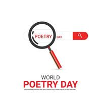 wereld poëzie dag, creatief advertenties ontwerp. media poster vector 3d illustratie