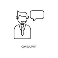 consultant concept lijn icoon. gemakkelijk element illustratie. consultant concept schets symbool ontwerp. vector