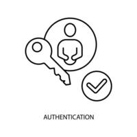 authenticatie concept lijn icoon. gemakkelijk element illustratie. authenticatie concept schets symbool ontwerp. vector