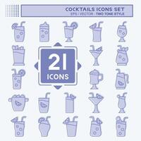 icoon reeks cocktails. verwant naar restaurants symbool. twee toon stijl. gemakkelijk ontwerp bewerkbaar. gemakkelijk illustratie vector