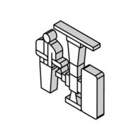 rem systeem reparatie vliegtuig isometrische icoon vector illustratie