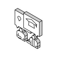 leerplan planning college leraar isometrische icoon vector illustratie