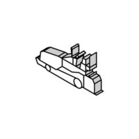 asfalt bestratingsafwerkmachine bouw voertuig isometrische icoon vector illustratie